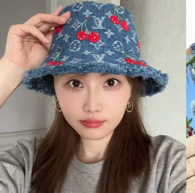 Lv Louis Vuitton original embroidered bucket hat is light and breathable. Perfec