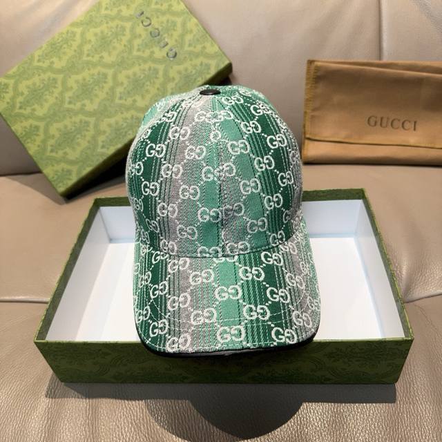 with box bag, Gucci new original baseball cap, gradient candy double G, 1:1 mold