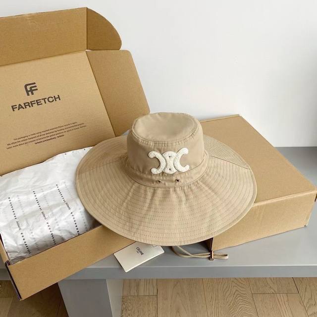 Running volume - Arc de Triomphe embroidered wide-brimmed hat bucket hat A must-