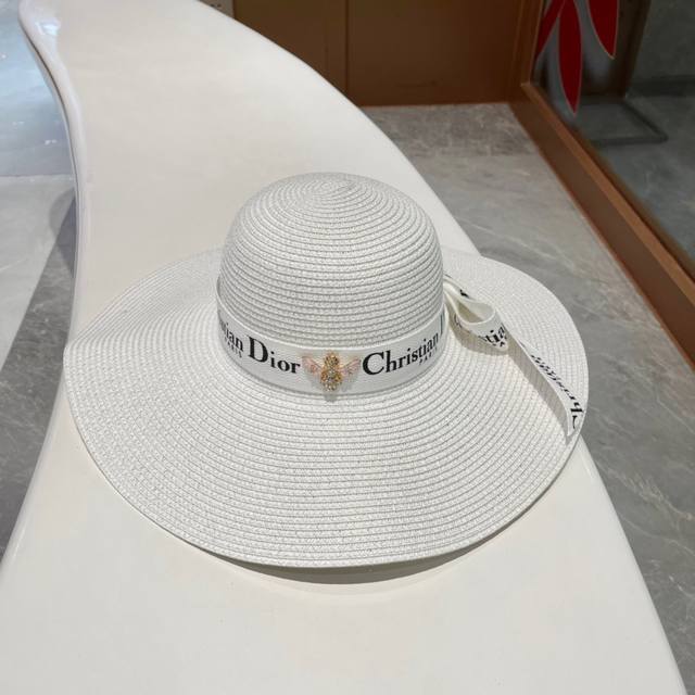 Dior wide brim straw hat Dior Dior straw hat, sun hat, beach sun hat, lady style