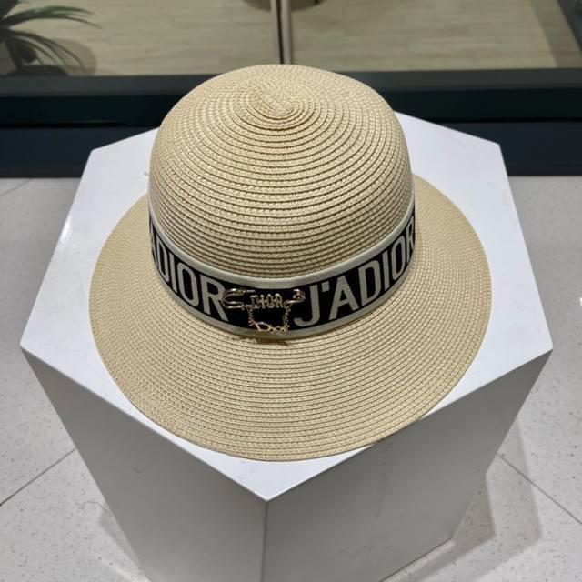 Dior straw hat, new summer sun hat, straw hat, high-end custom made, head circum