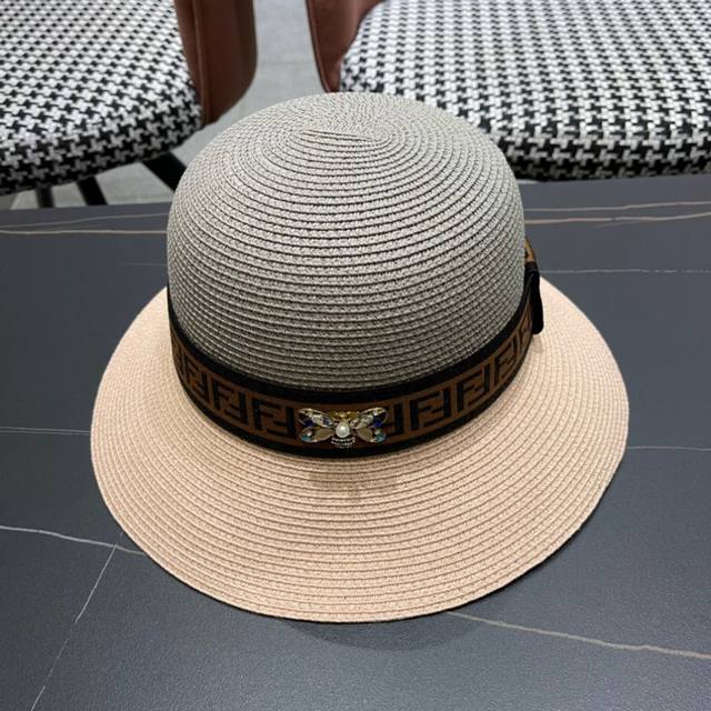 Fendi's new color matching straw hat, a must-have for celebrities, head circumfe