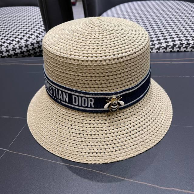 Dior 2025 new counter ribbon bucket hat basin hat straw hat, a must-have for goi