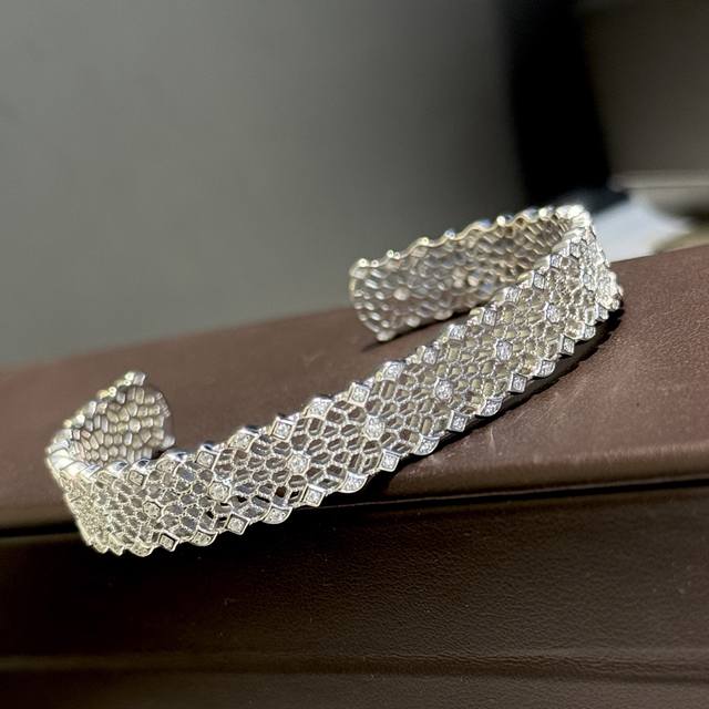 A5496 Medieval style ancient sterling silver craft lace hollow open bracelet Fre