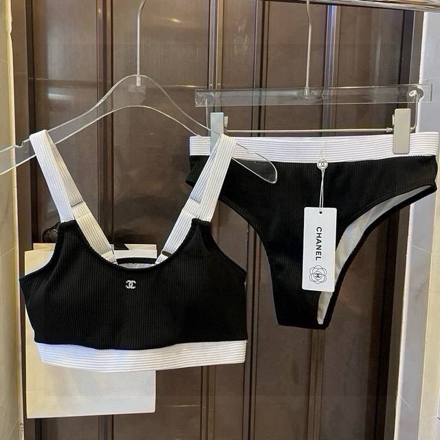 Special Chanel two-piece swimsuit is super cool! Available at all major counters
