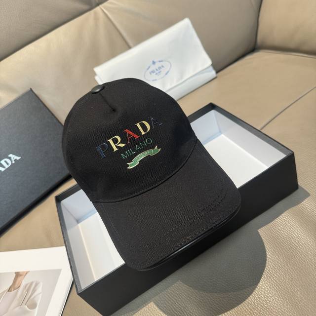 with box bag, Prada new original baseball cap, printed logo, 1:1 mold customizat