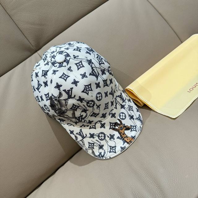 with box bag, Lv Louis Vuitton new original baseball cap, animal silk screen, 1:
