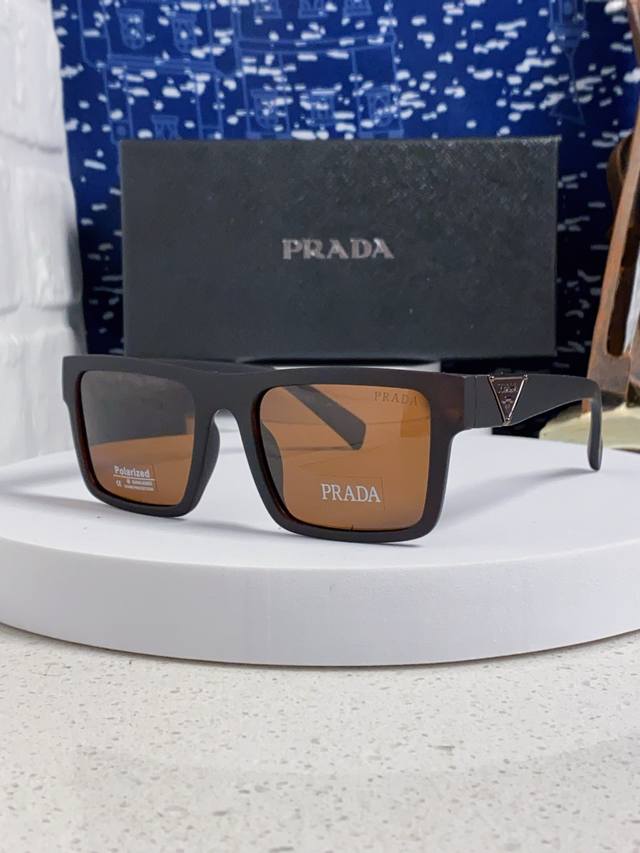 Prada 2025 new sunglasses fashion black ultra narrow frame casual sunglasses uni