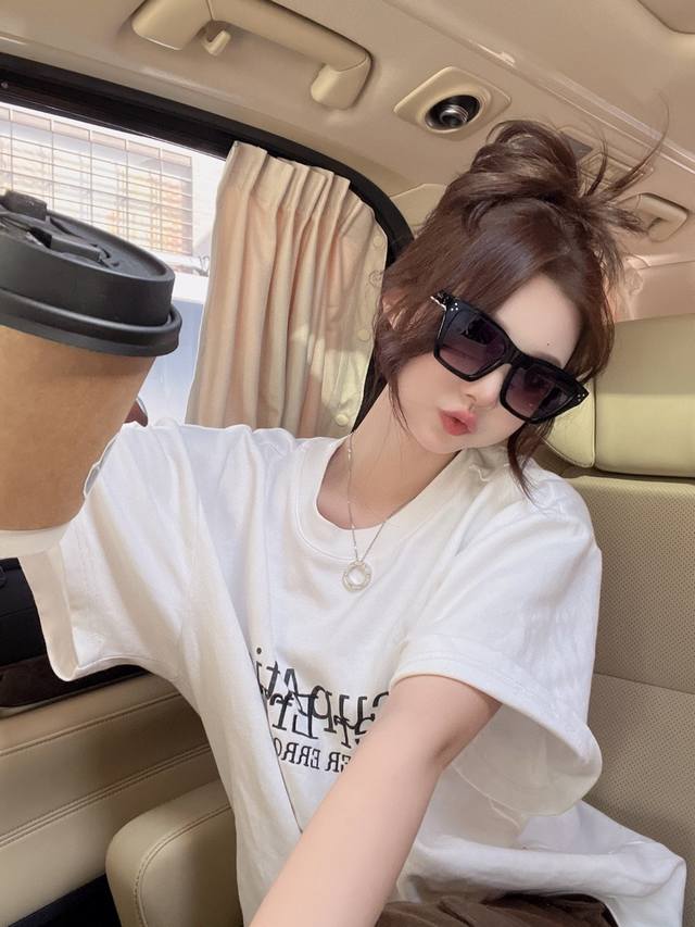 Celine 2025 new square sunglasses for women with round faces Cl40041N fashionabl