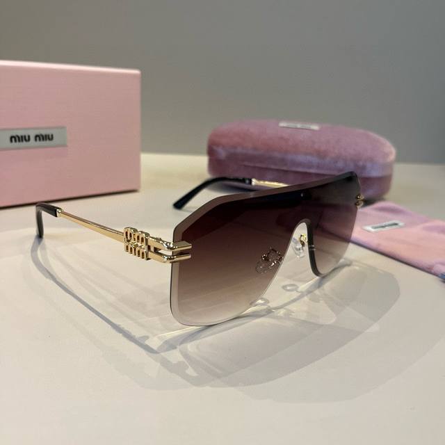 Miu Miu new sunglasses, high-end frameless sunglasses for women, UV protection,