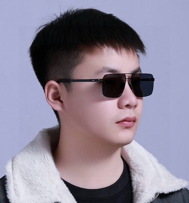 Lv 2025 new men and women couple sunglasses polygonal sunglasses IP electroplati