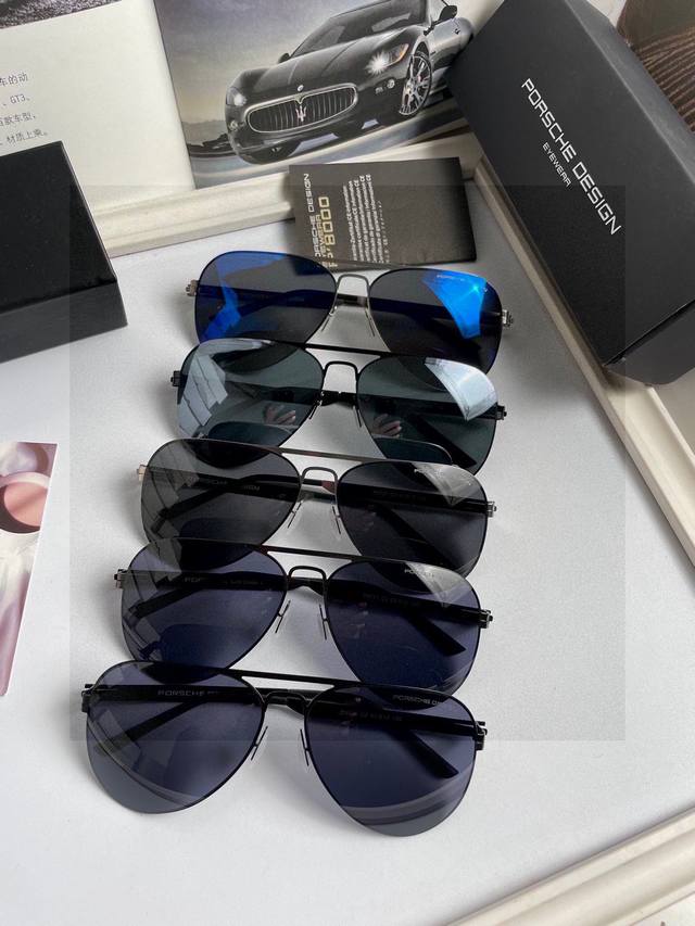 New Porsche round frame high-quality men's polarized sunglasses Material: HD nyl
