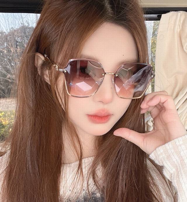 Chane Chanel fashion frameless sunglasses lens top luxury high quality [kiss] ex
