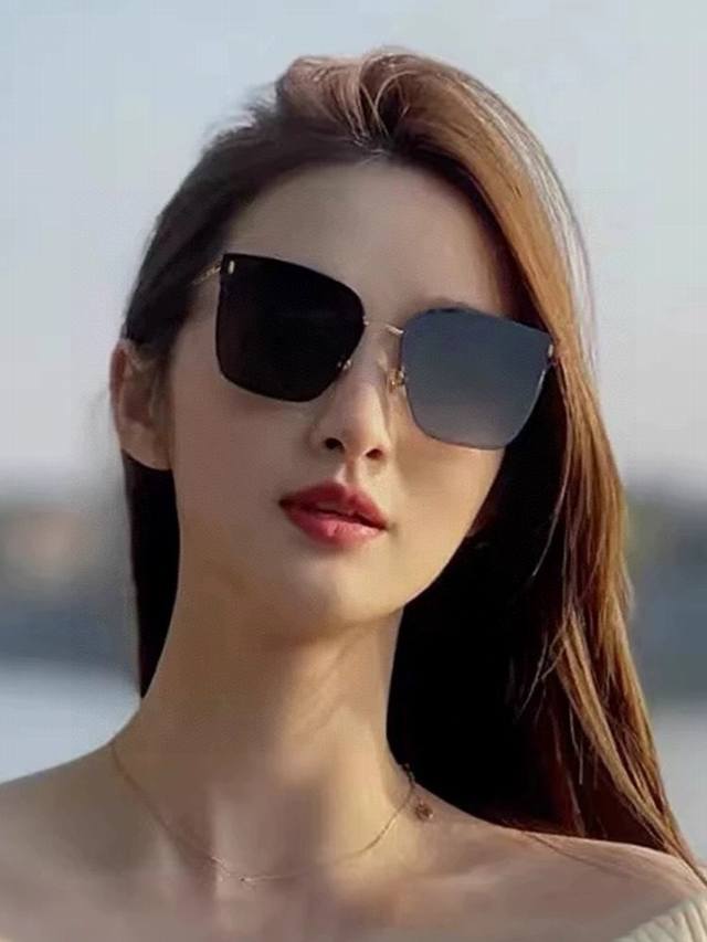 Nylon polarized series Dior frameless sunglasses Black polygonal design, not pic