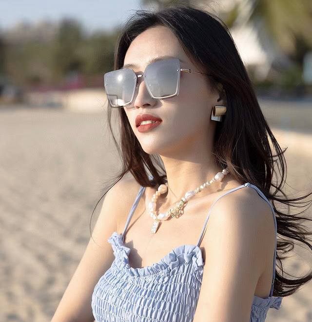 Chane Chanel fashion frameless sunglasses lens top luxury high quality [kiss] te
