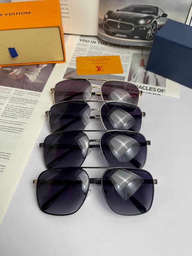 New Brand: Louis Vuitton Lv: High quality men's polarized sunglasses with stainl