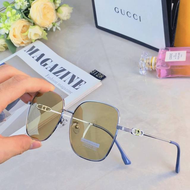 Gucc* New Fashion Women's Polarized Sunglasses Large Frame Internet Celebrity An