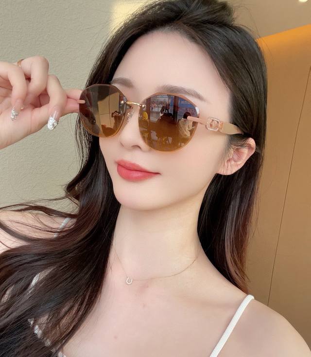 Lv-Nylon Polarized Sunglasses 2025 New Spring Trend Fashion Round Frame Polarize