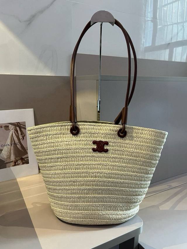 Celine official website straw bag raffia hand-woven bag, a must-have for summer