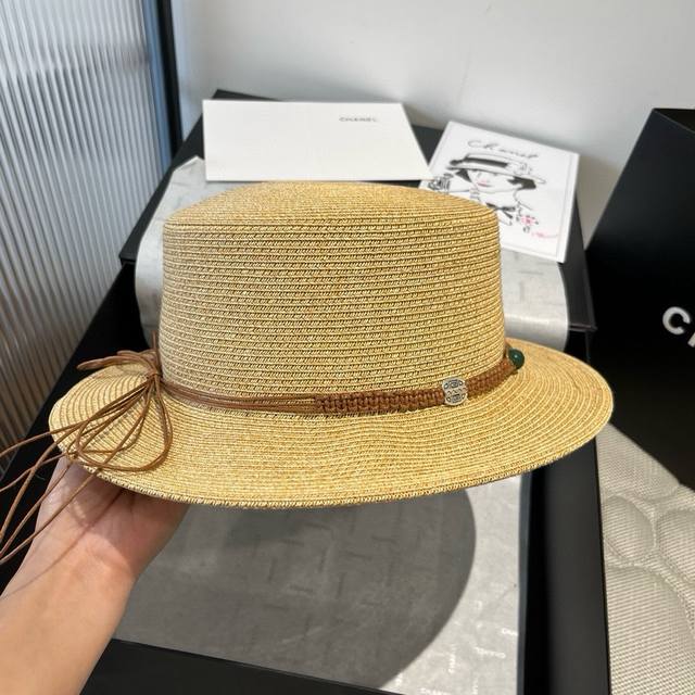 Prada new flat hat, ethnic style straw hat, head circumference 57Cm