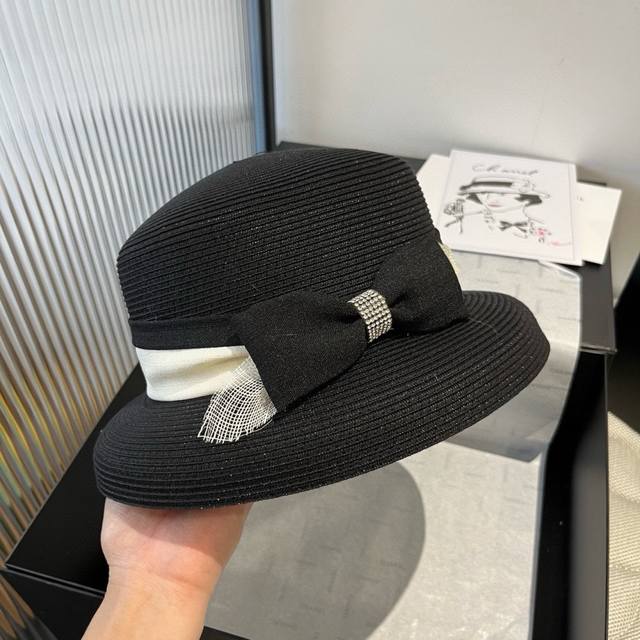 Chanel lantern hat, made of Pp straw, celebrity style head circumference 57Cm