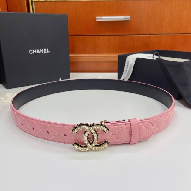 Special small fragrance pure copper hardware soft lambskin leather belt exquisit