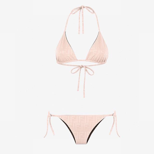 Double-sided Fendi new bikini set printed lace-up underwear + T-back briefs spli