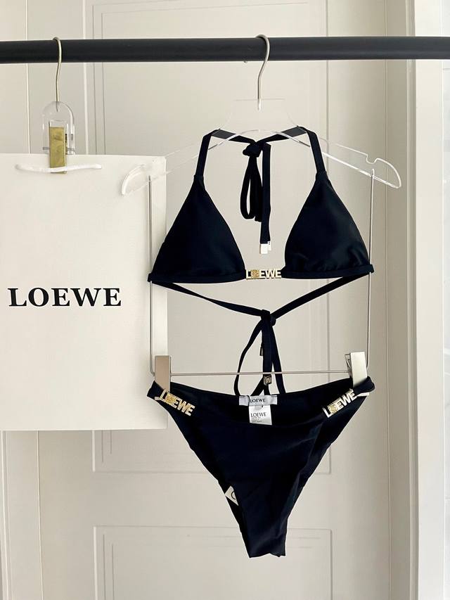 Loewe's new bikini swimsuit is custom made with hardware. Suitable for a variety