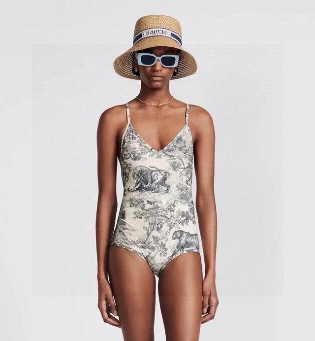 Dio's newest classic animal jungle Jouy print cross backless swimsuit with chest