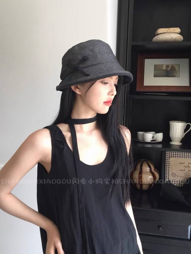 Chanel 2025 new bow curled fisherman hat female summer Hepburn style temperament