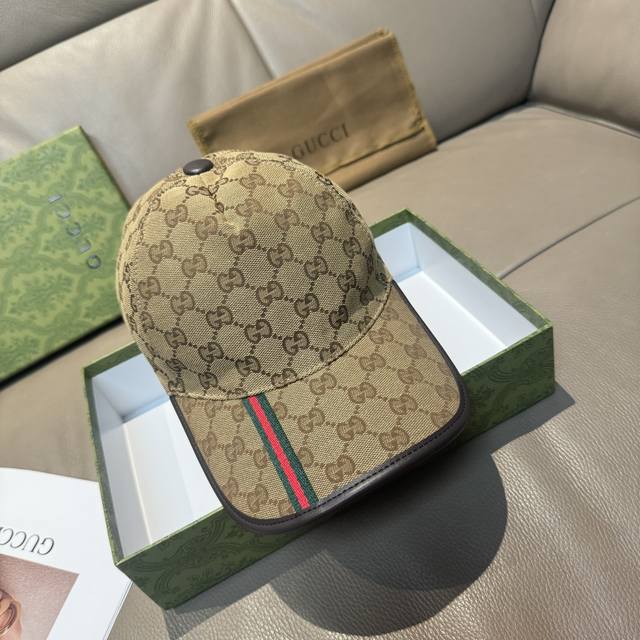 with packaging bag, Gucci classic original baseball cap, small vertical stripe,