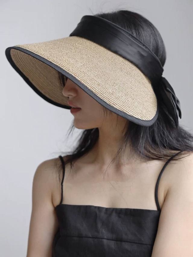 Running volume 25 new! Mumu super fine raffia big bow hollow top hat