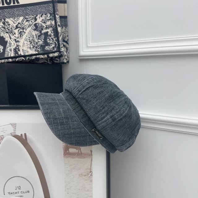 Running volume P home ~ new retro temperament octagonal hat new color of denim!