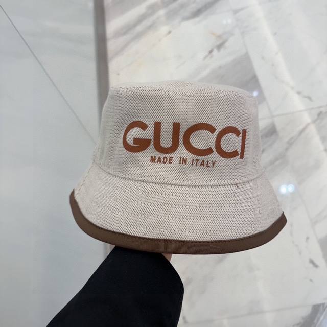 Gucci 2025 new simple embroidered bucket hat, very trendy! Casual sports style,