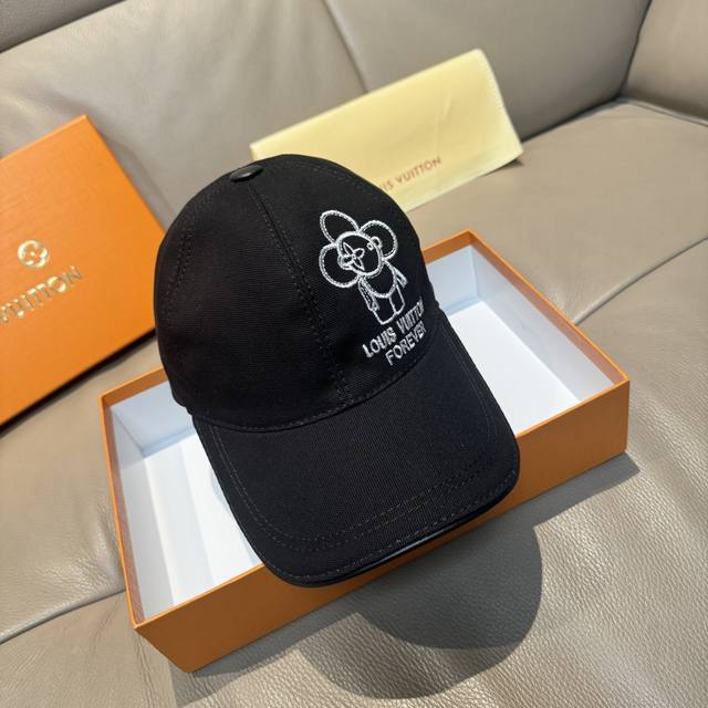 with box bag, Lv Louis Vuitton new original baseball cap, Lv embroidery, 1:1 mol