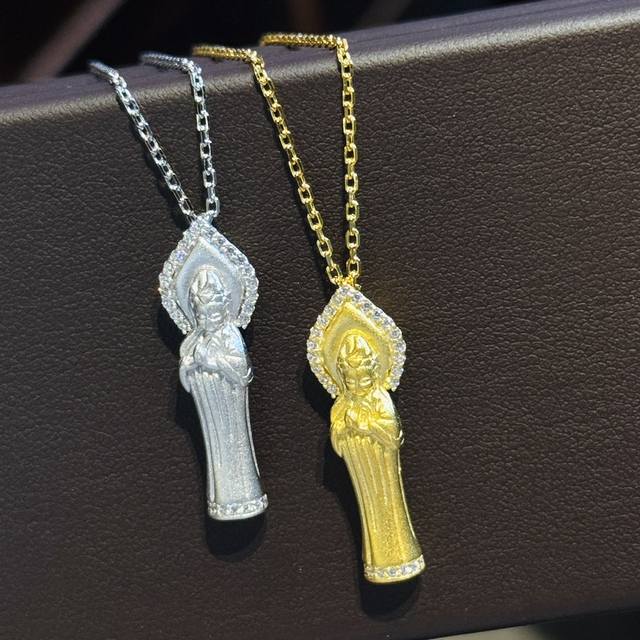 A5248 National trend portable Buddha Nanhai Guanyin frosted necklace outer layer