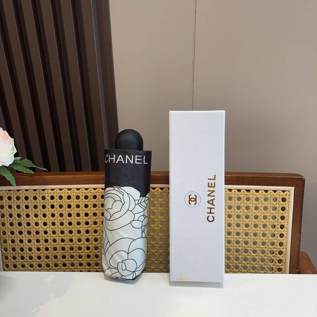 Chanel 50% off manual folding umbrella with UV protection cloth imported from Ta