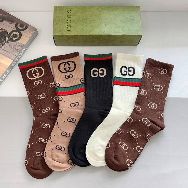 comes with packaging, 5 pairs per box Gucci Gucci Ins super popular stockings, p