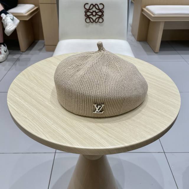 Lv Louis Vuitton spring and summer new beret hat female summer thin imitation st