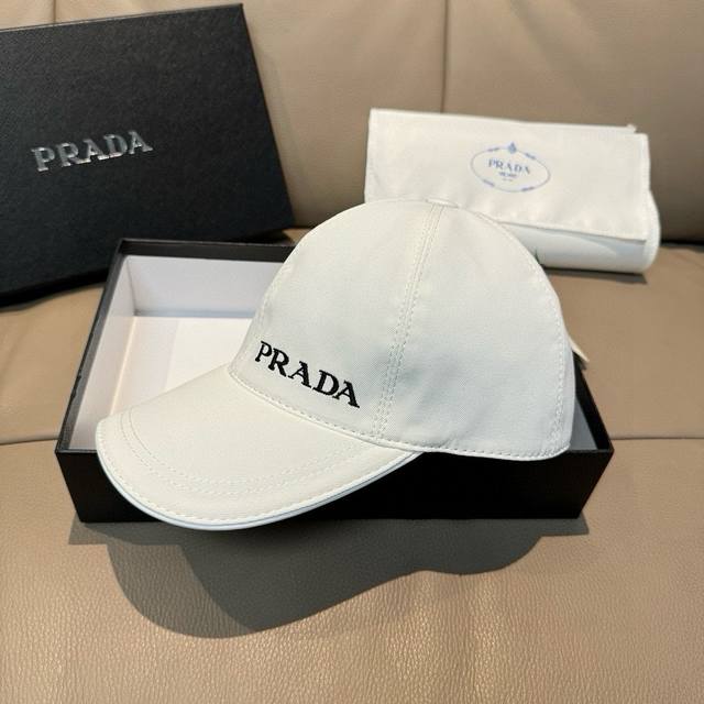 with box bag, Prada new original baseball cap, embroidered logo, 1:1 mold custom