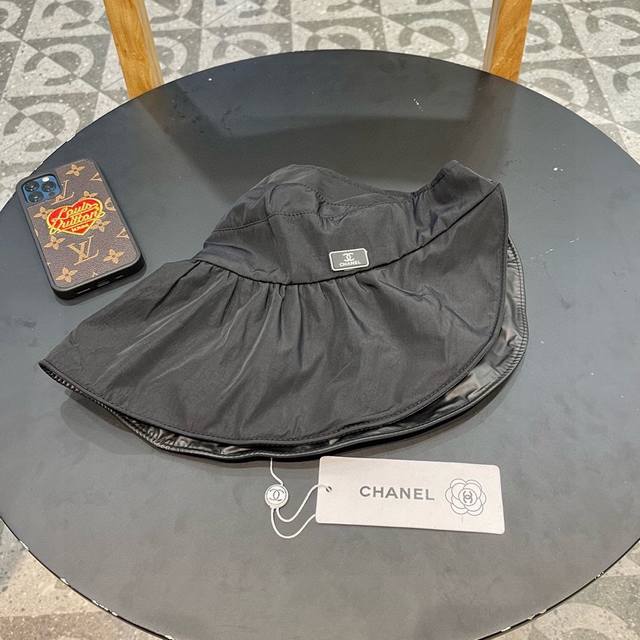 Chanel Chinese style fabric sun hat, bow hollow top fisherman hat, simple and ve