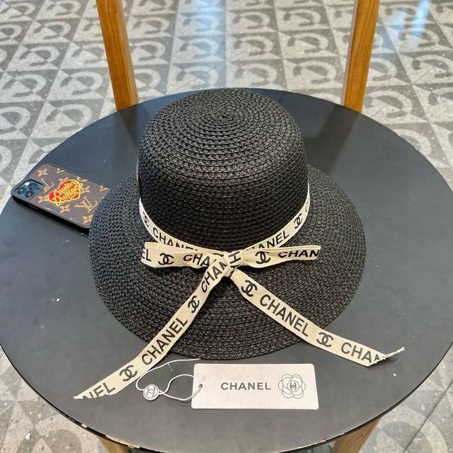Chanel straw hat, sun protection sun hat, head circumference 57