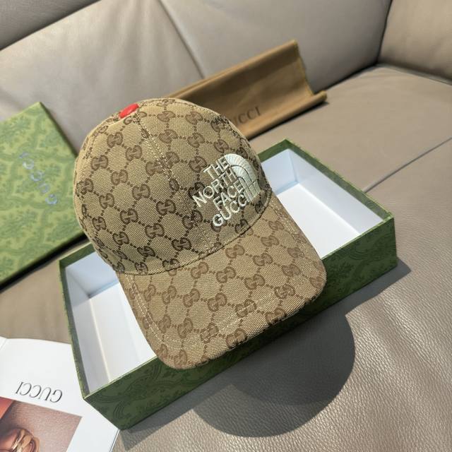 with box bag, Gucci new original baseball cap, North Face embroidery! Counter 1:
