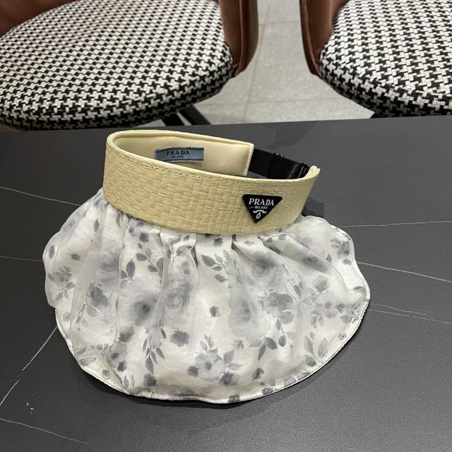 Prada 2025 sun hat female new summer seaside vacation beach sun protection anti-