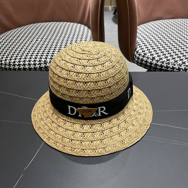 Dior's new brand woven hollow straw hat, a must-have for going out, super easy t
