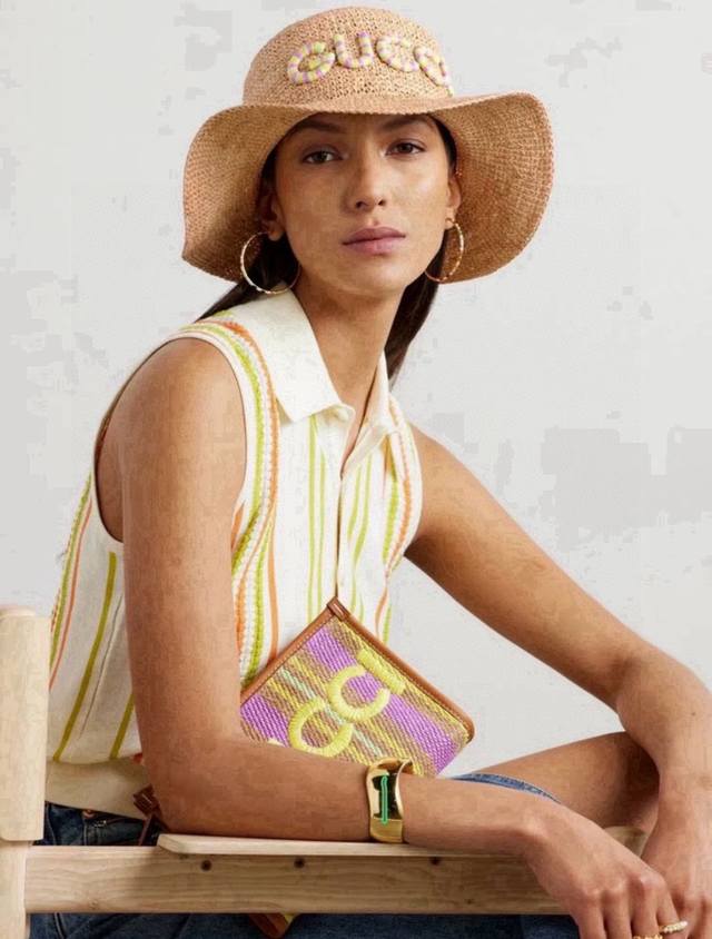 Gucci new raffia hat, official style, head circumference 57cm