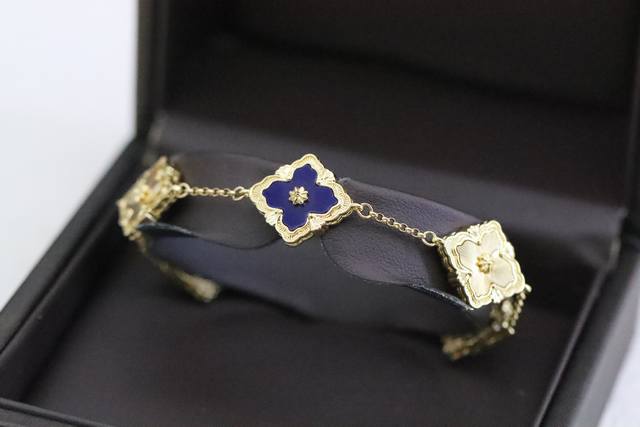 Hot-selling model recommendation Buccellati full diamond blue chalcedony laser f