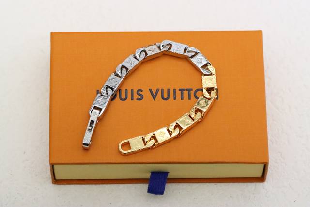 New Product Recommendation Lv Gold and Silver Cuban Bamboo Bracelet Monogram Tie
