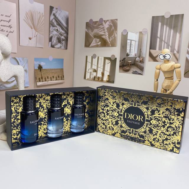 Dior Wilderness perfume sample 30ml three-piece gold box! Contains: 30ml*3 with
