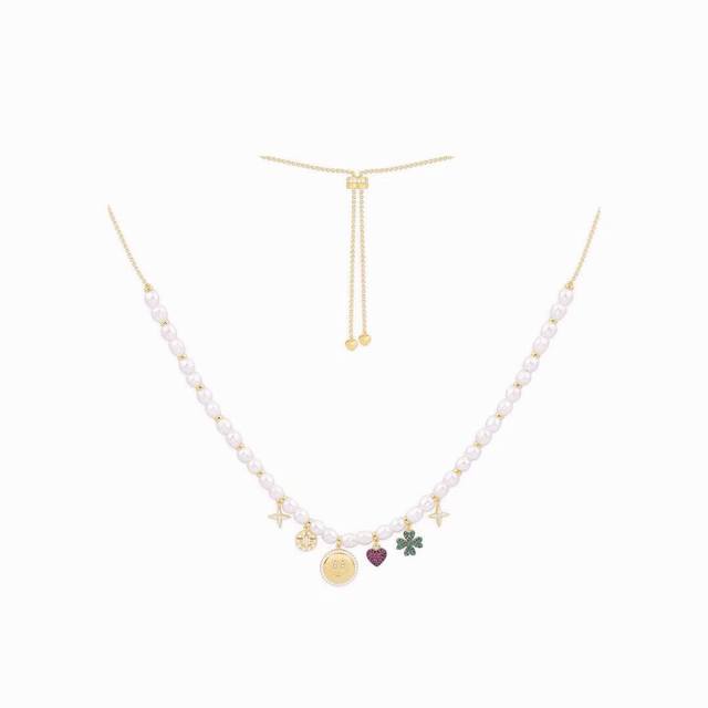 Apm Monaco pearl smiley face multi-accessory necklace! Enjoy the cool summer and